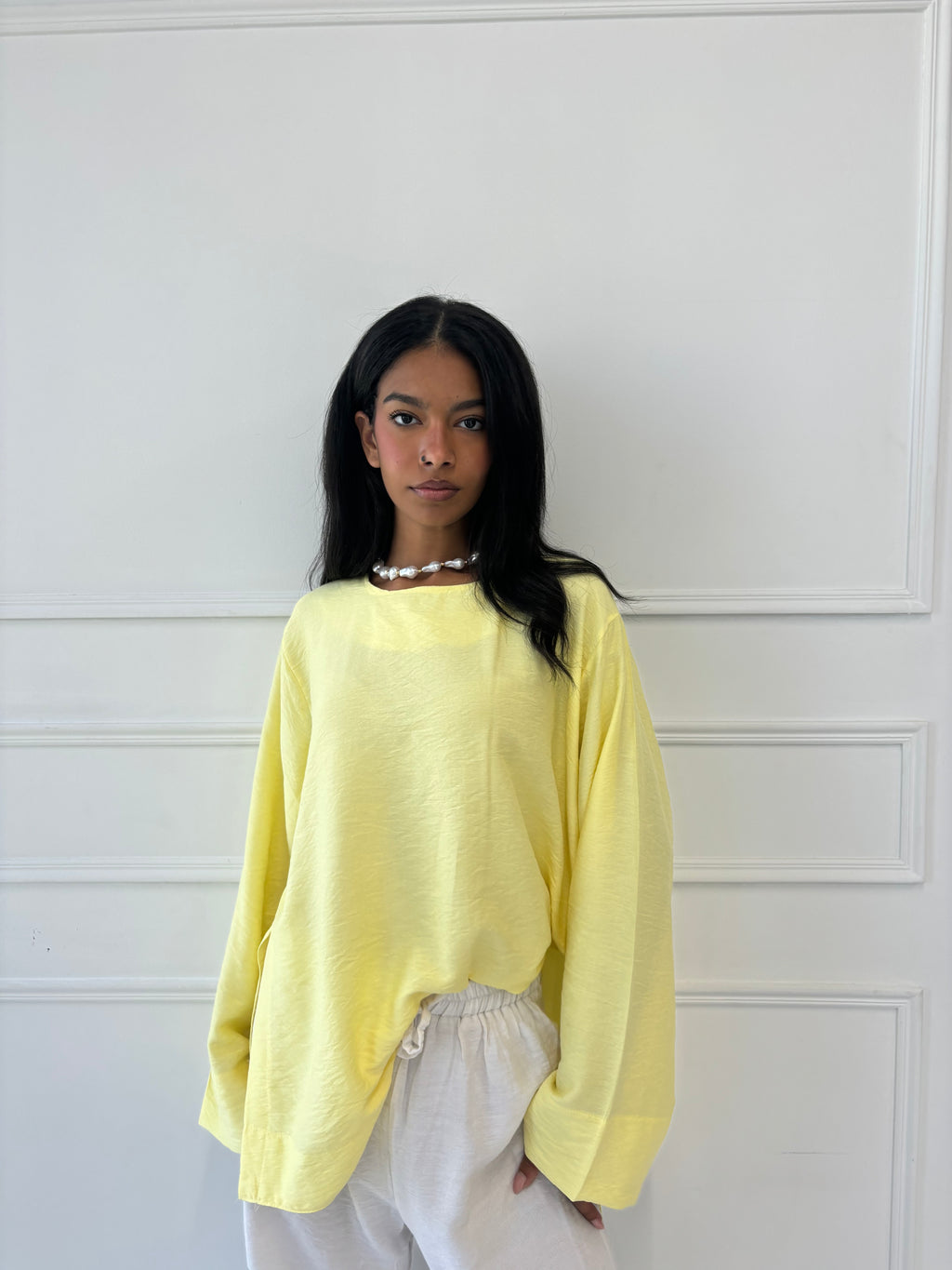 Yellow basic blouse