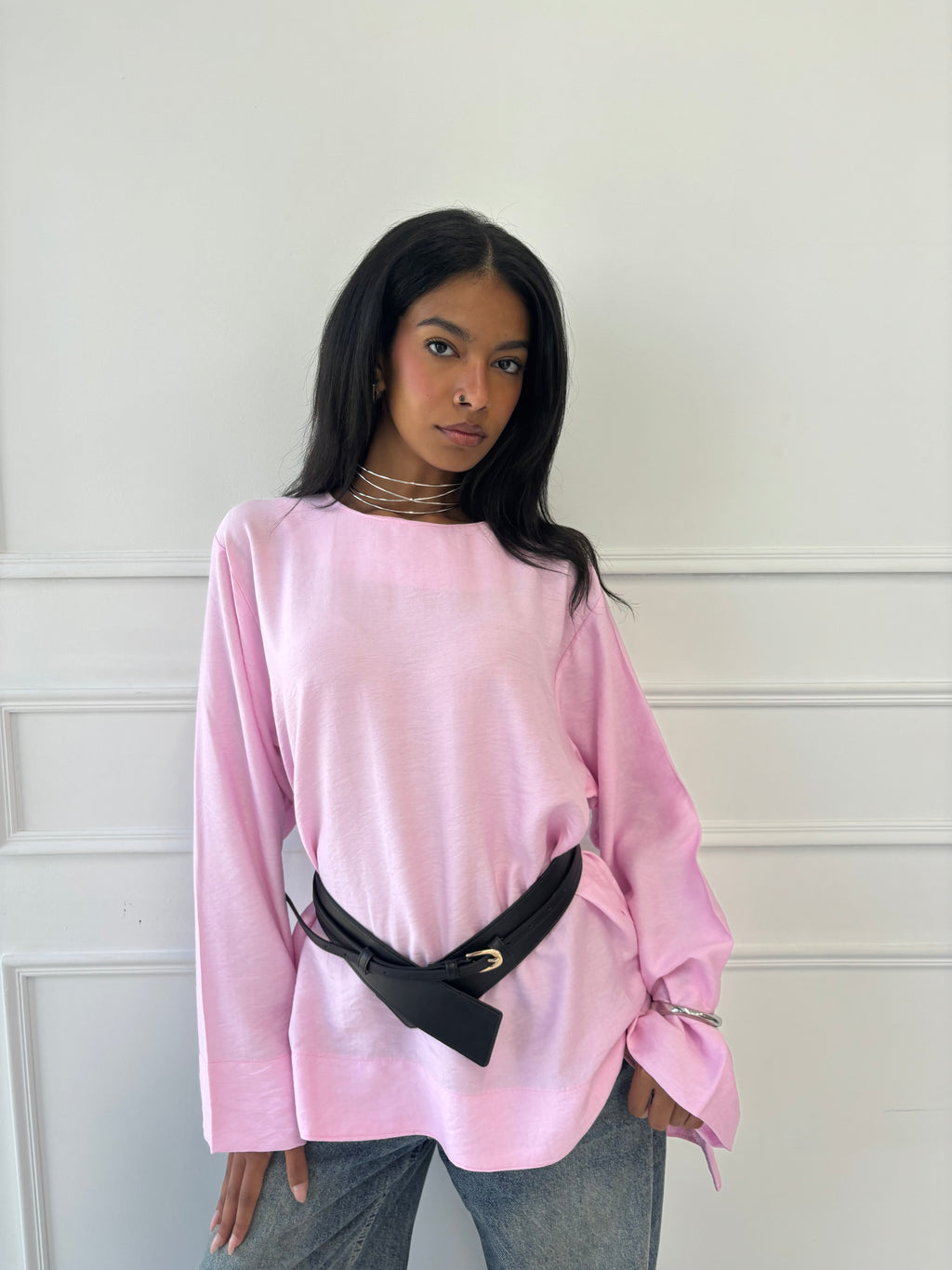 Pink basic blouse